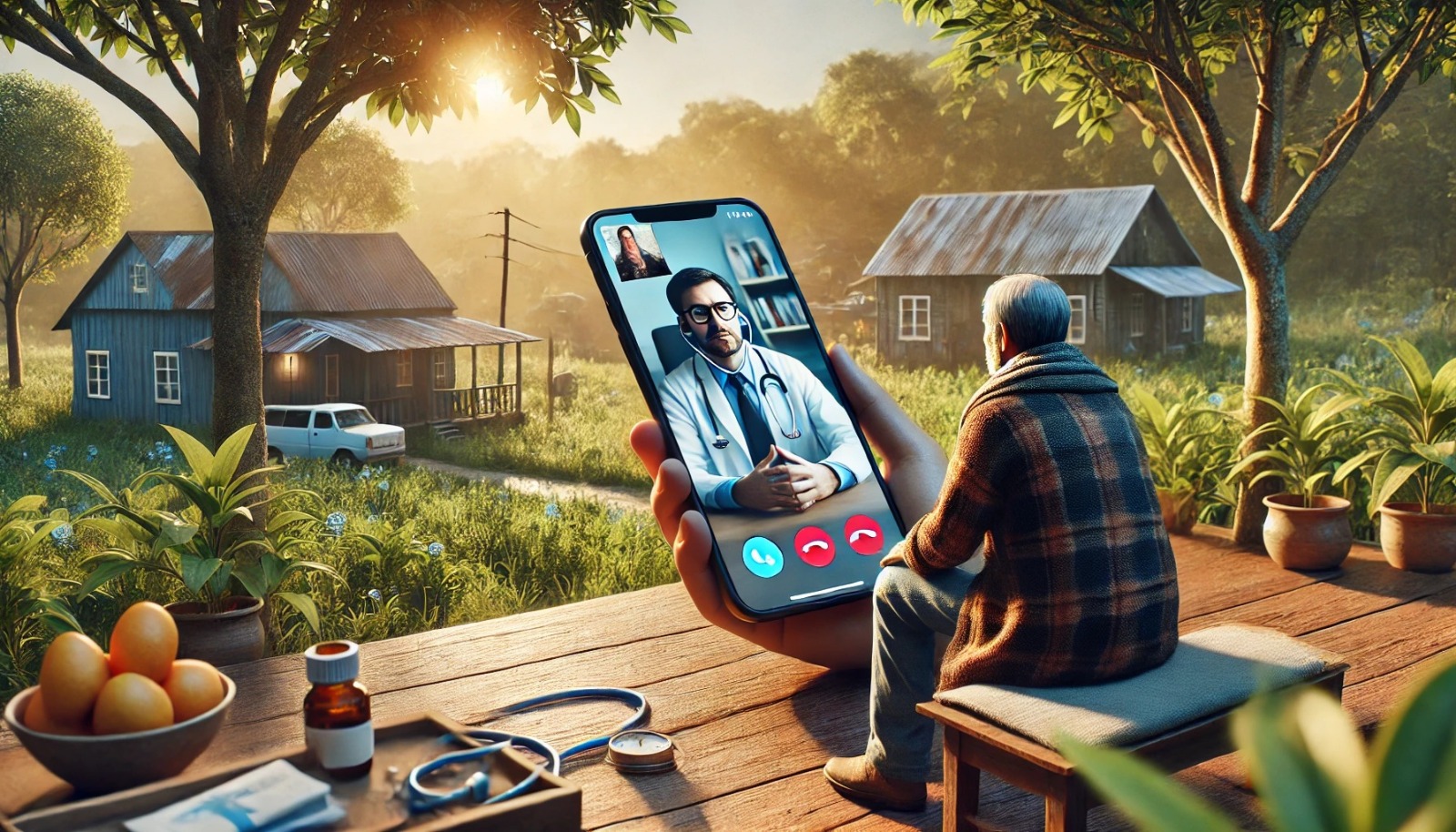 Elderly care via video call